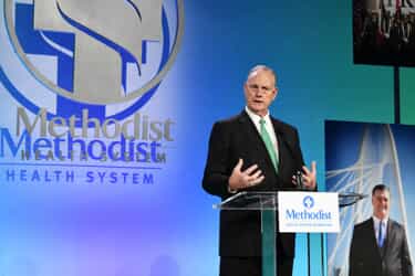 Methodist Health System CEO Jim Scoggin speaking