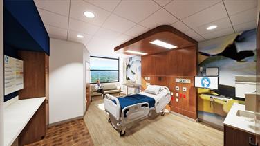 Artist rendering of the rooms at the new Methodist Midlothian Medical Center